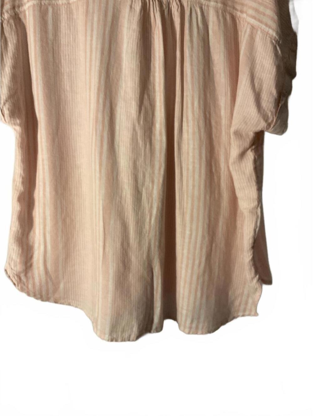 Time and Tru Oversized Pink Striped Linen Blend Button Up Shirt Size 2X - Picture 7 of 8
